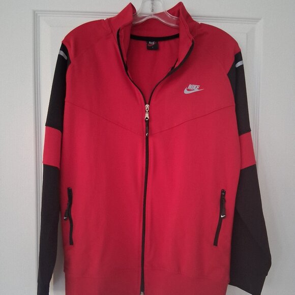 Nike Athletic Jacket Men Large Red Vintage Retro 90s Colourblock - Picture 1 of 8